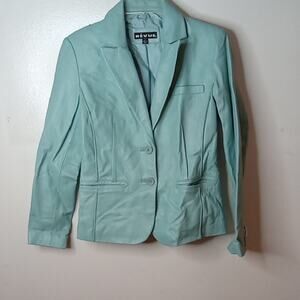 Revue Women's Size 4 Light Green Leather Jacket. Elegant